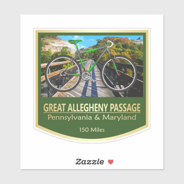 Sticker Great Allegheny Passage (bike2) (Feuille)