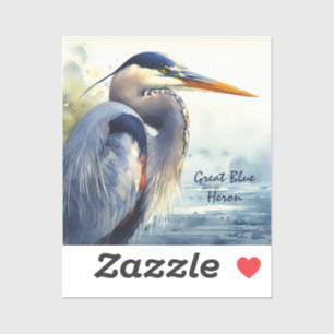Sticker Great Blue Heron Faune Mer Terres Humides Oiseaux