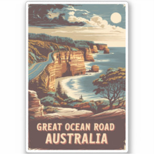 Sticker Great Ocean Road Australie Illustration Art Voyage