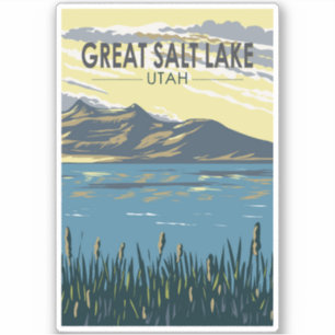 Sticker Great Salt Lake Utah Travel Art Vintage