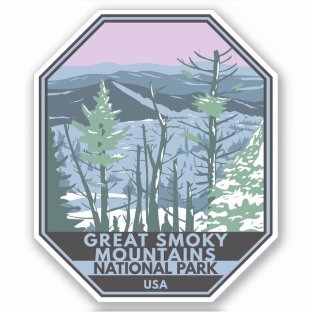 Sticker Great Smoky Mountains National Park Retro (Devant)