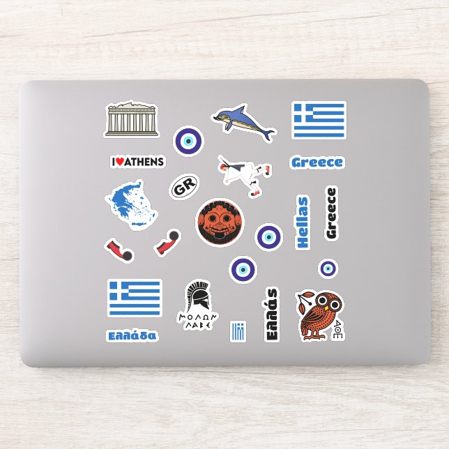 Sticker Grèce Souvenirs Icons Assortiment (Ordinateur)