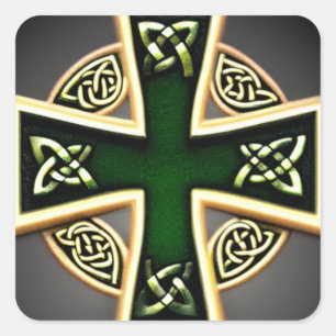 Sticker Green Celtic Cross