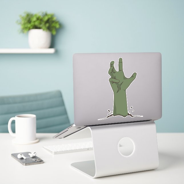 Sticker Green Frankenstein Monster's Hand and and Arm (Ordinateur portable sur le bureau)