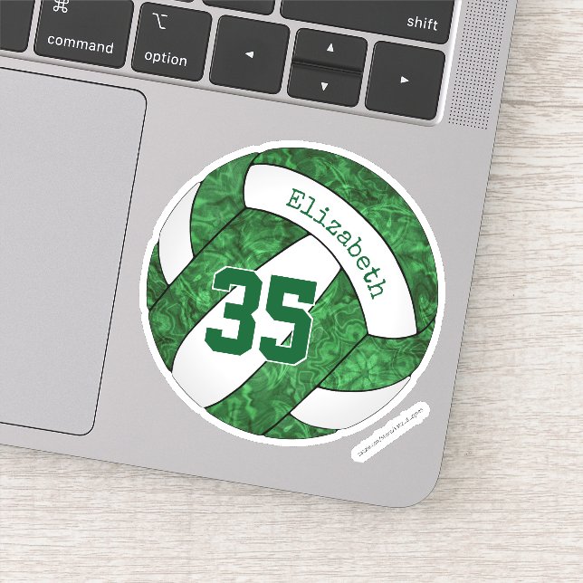 Sticker green girls volleyball w nom jersey numéro (Détail)