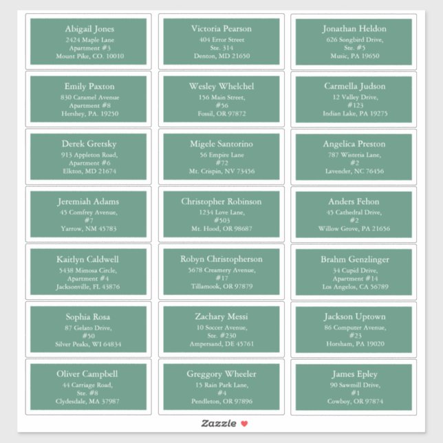 Sticker Green Holly Jolly Christmas Adresse d'invité (Feuille)