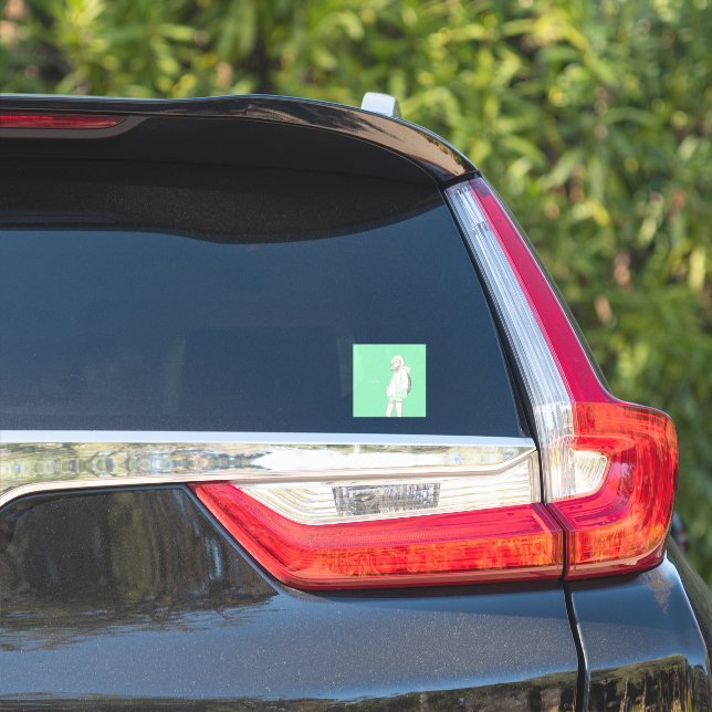 Sticker Green JK シール Seal｜寿司娘 GenerativeAI (Côté voiture)