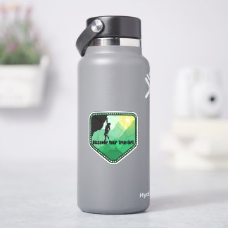 Sticker Green Mountain Rock Escalade Outdoor Adventure