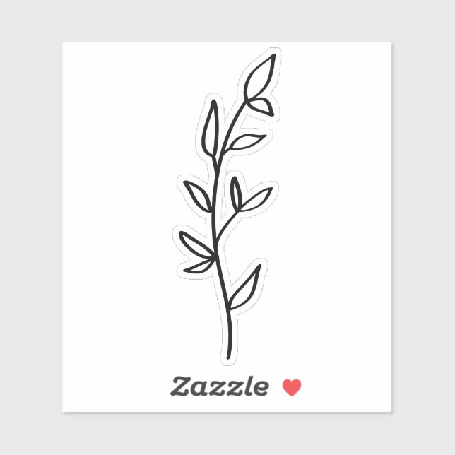 Sticker Greenery Botanical black and white  (Feuille)
