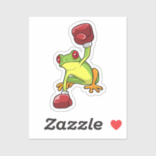 Sticker Grenouille à la boîte avec gants de boxe