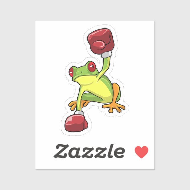 Sticker Grenouille à la boîte avec gants de boxe (Feuille)