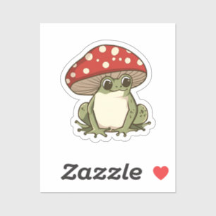 Sticker Grenouille aux champignons mignons