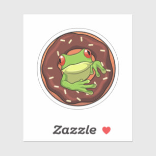 Sticker Grenouille avec beigne