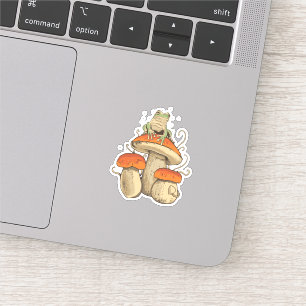 Sticker Grenouille avec champignons
