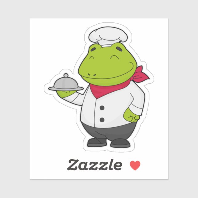 Sticker Grenouille comme cuire avec Plateau (Feuille)