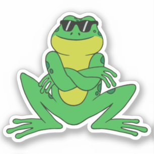 Sticker Grenouille dans les lunettes de soleil Animaux amu