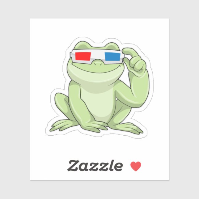 Sticker Grenouille Glasses (Feuille)
