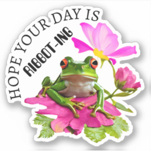 Sticker Grenouille mignonne ou tourte de crapaud sur fleur