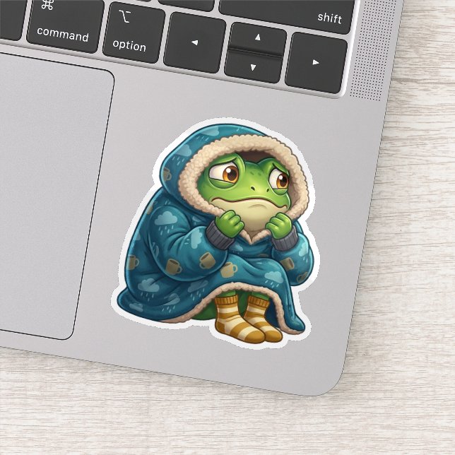 Sticker Grenouille qui se cache des gens (Détail)