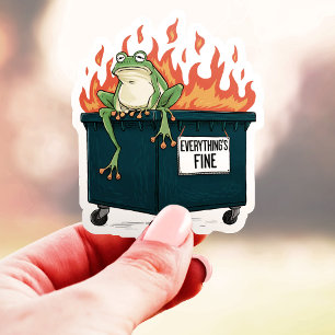 Sticker Grenouille Tout Va Bien Incendie de Container en V