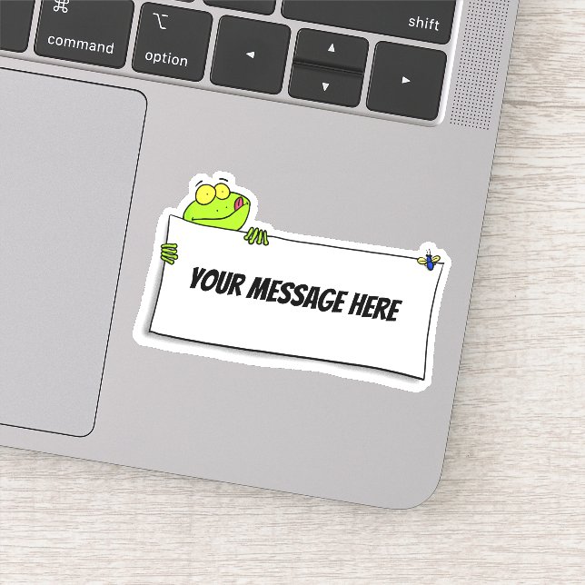 Sticker Grenouille verte drôle avec dessin animé (Détail)