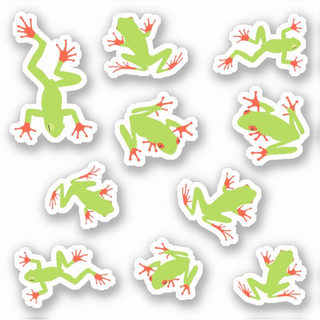 Sticker Grenouilles d'arbre vert (Devant)