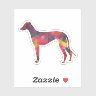Sticker Greyhound Chien Motif géométrique Silhouette Multi