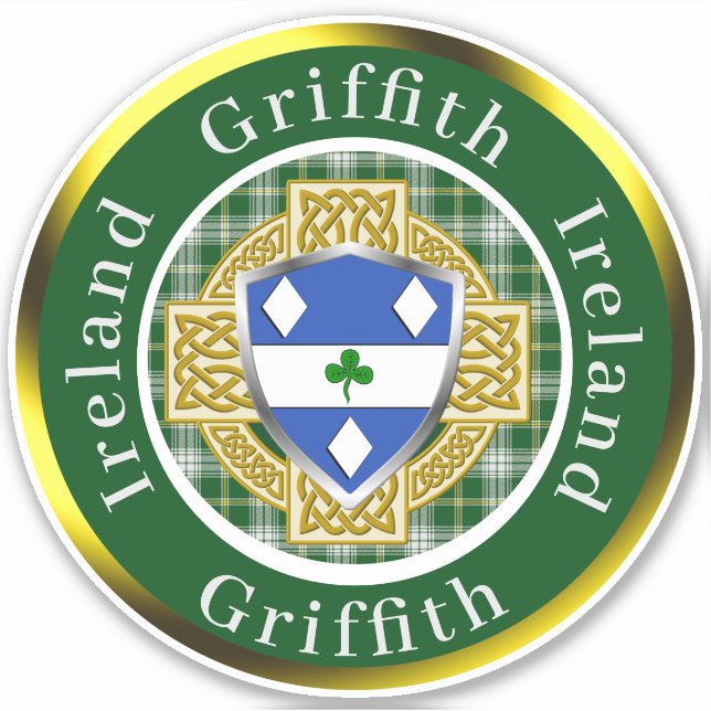 Sticker Griffith Shield & Croix celtique Personnalisé (Devant)