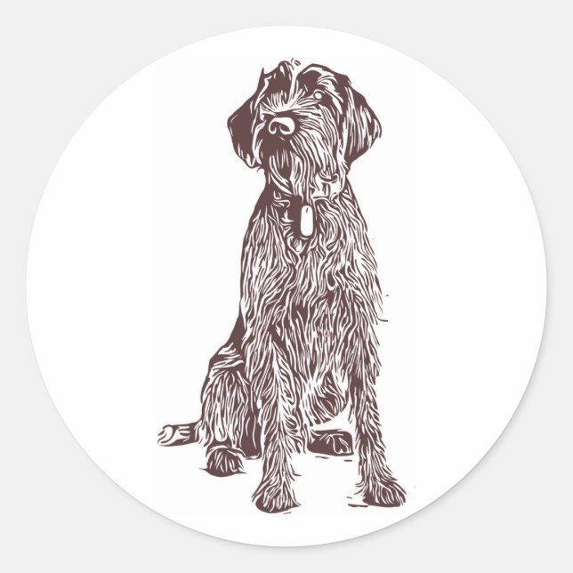 Sticker Griffon Pointeur à poils durs (Devant)