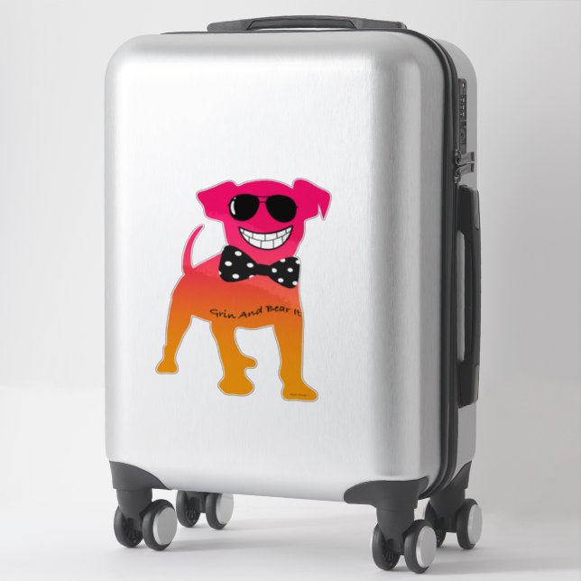 STICKER GRIN ET PORTEZ-LE (Sur valise)