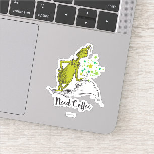 Sticker Grinch   Besoin de café drôle