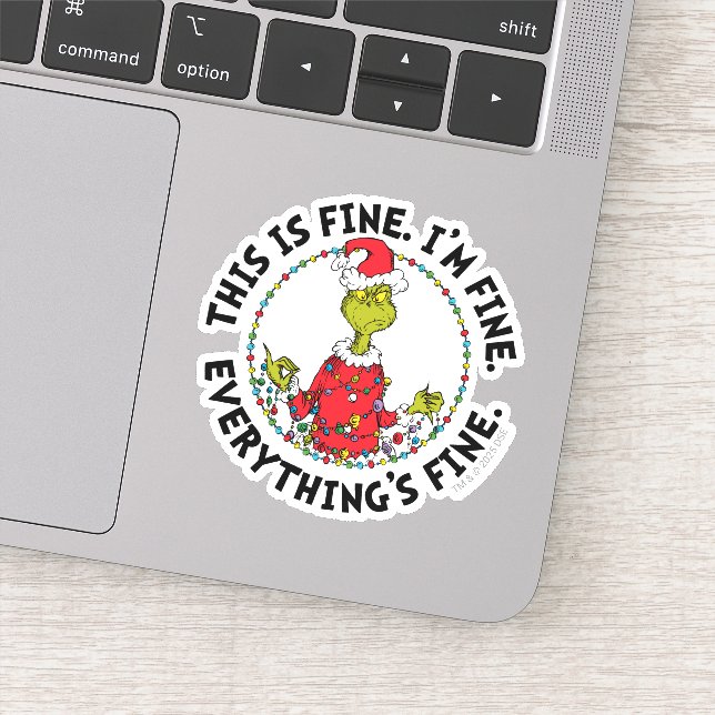 Sticker Grinch | Everything's Fine (Détail)