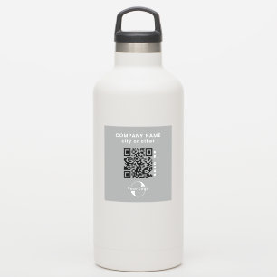 Sticker Gris Vinyl carré Business Code QR Bouteille d'eau