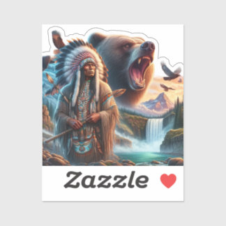 Sticker GrizzlyChef de guerrier ours