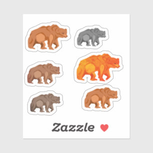 Sticker Grizzlys dans différentes nuances