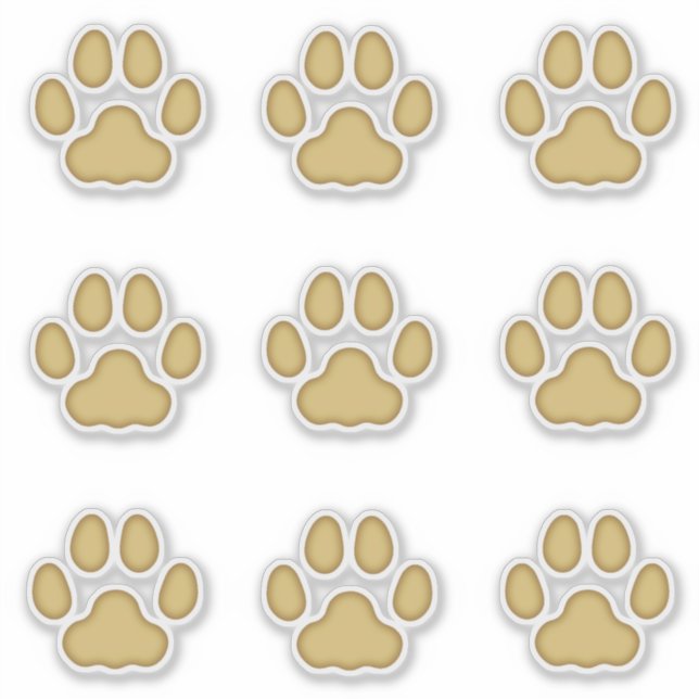 Sticker Gros Empreintes de pattes de chats Tan Animal Trac (Devant)
