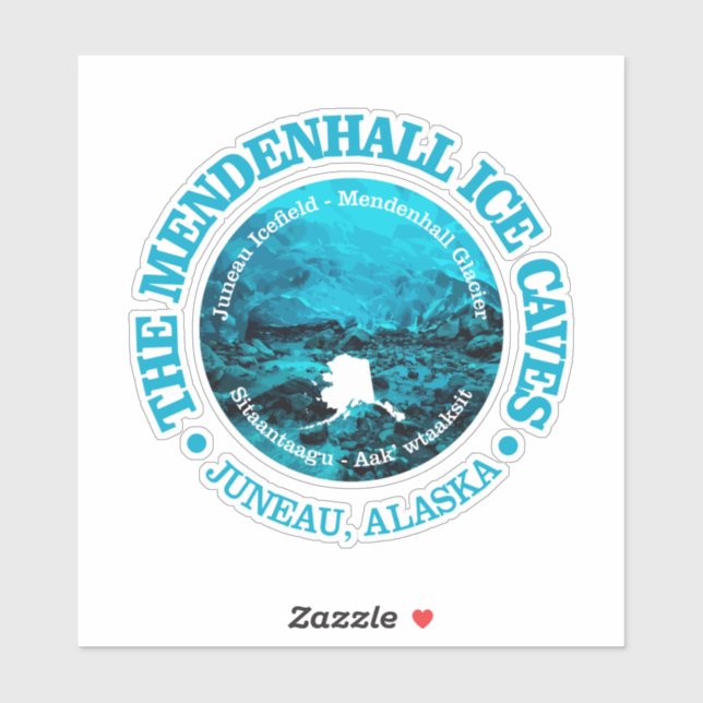 Sticker Grottes de glace de Mendenhall (rd) (Feuille)