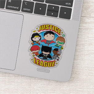 Sticker Groupe de la Ligue de la justice de Chibi