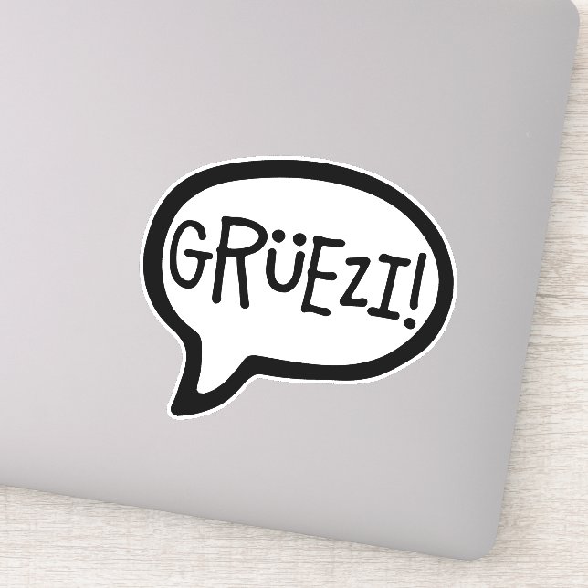 Sticker Grüezi ! Bonjour en allemand suisse, Schwiizerdüts (Détail)