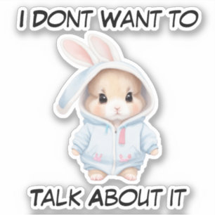 Sticker Grumpy Bunny Mood : Je ne veux pas en parler