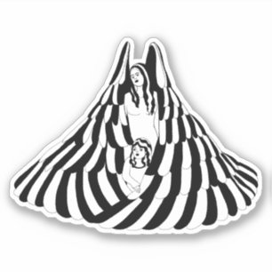 Sticker Guardian Angel Femme avec petite fille Art