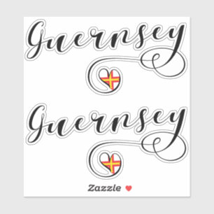 Sticker Guernesey Drapeau Conception de scripts cardiaques