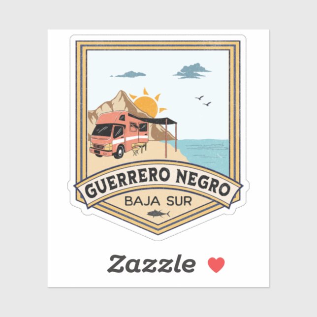Sticker Guerrero Negro Basse Californie du Sud Mexique (Feuille)