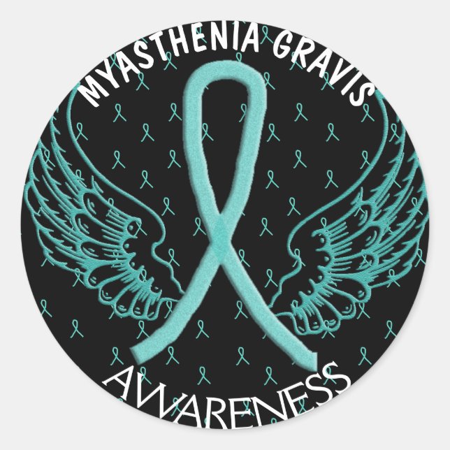 Sticker guerrier Myasthenia Gravis Angel Wings (Devant)