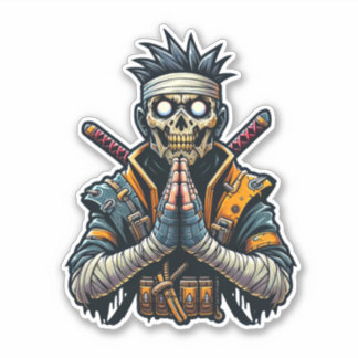 Sticker guerrier Ninja Zombie
