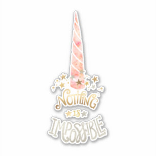 Sticker Guillemet inspirant de Unicorne rose