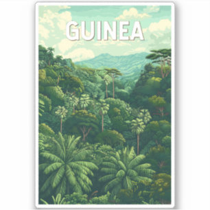 Sticker Guinée Illustration Voyage Art Vintage