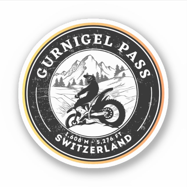 Sticker Gurnigel Pass VTT suisse (Devant)