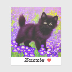 Sticker Gustav Klimt Black Kitten