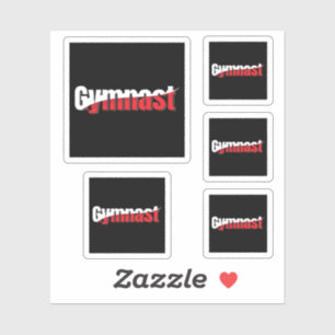 Sticker Gymnastique - Gymnaste Abstrait Word Art Swish